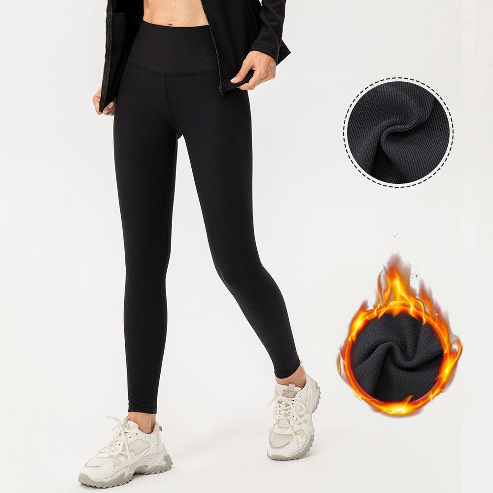Women’s High Stretch Striped Leggings – Fleece Lined Casual Pants