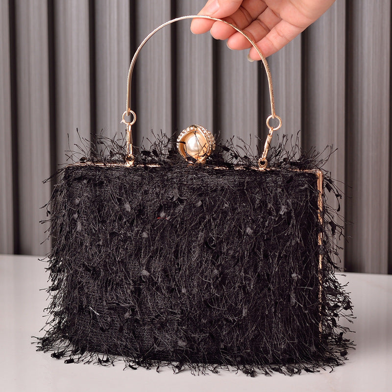 Women’s Tassel Evening Bag | Cylinder Party Handbag