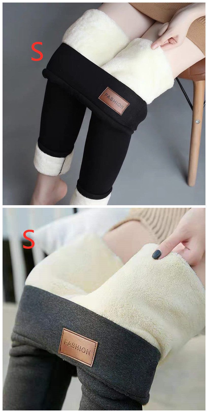 Women’s Lamb Wool Leggings – Warm Fleece Lined Stretch Winter Pants