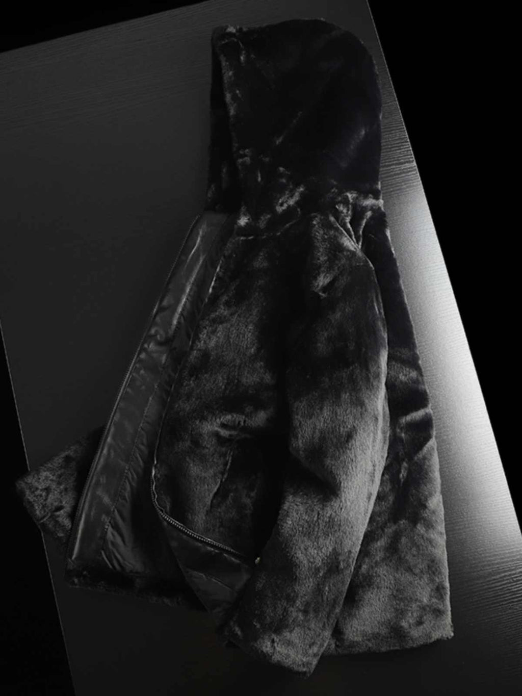 Men’s Hooded Winter Coat – Black Fleece Lined Overcoat, Casual Business Style Long Sleeve Jacket