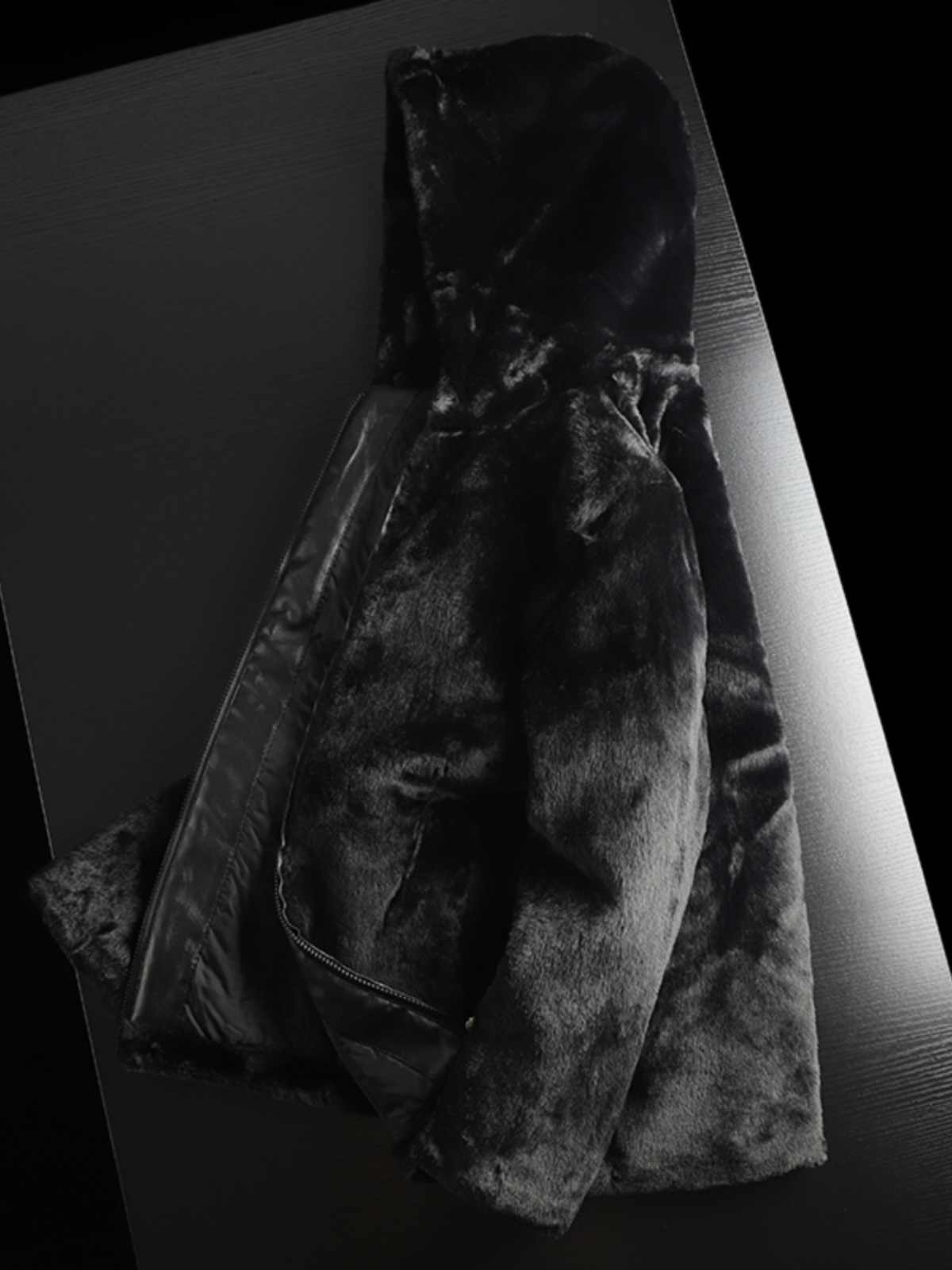 Men’s Hooded Winter Coat – Black Fleece Lined Overcoat, Casual Business Style Long Sleeve Jacket