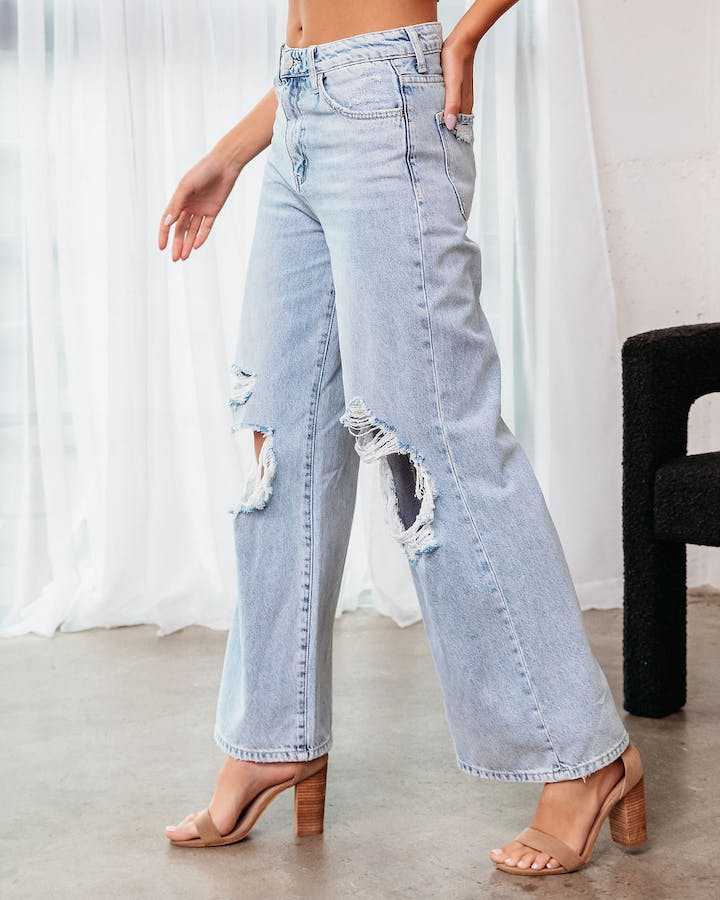 Women’s Ripped Slim Fit Jeans – Trendy Distressed Denim Pants Casual Fashion