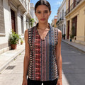 Women’s Printed Tank Top – Sleeveless Retro Style Top