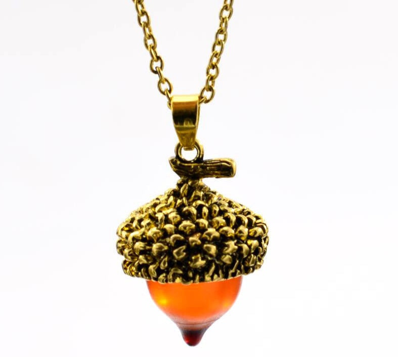 Crystal Oak Tassel Pendant Necklace – Antique Bronze & Silver Water Drop Vintage Jewelry