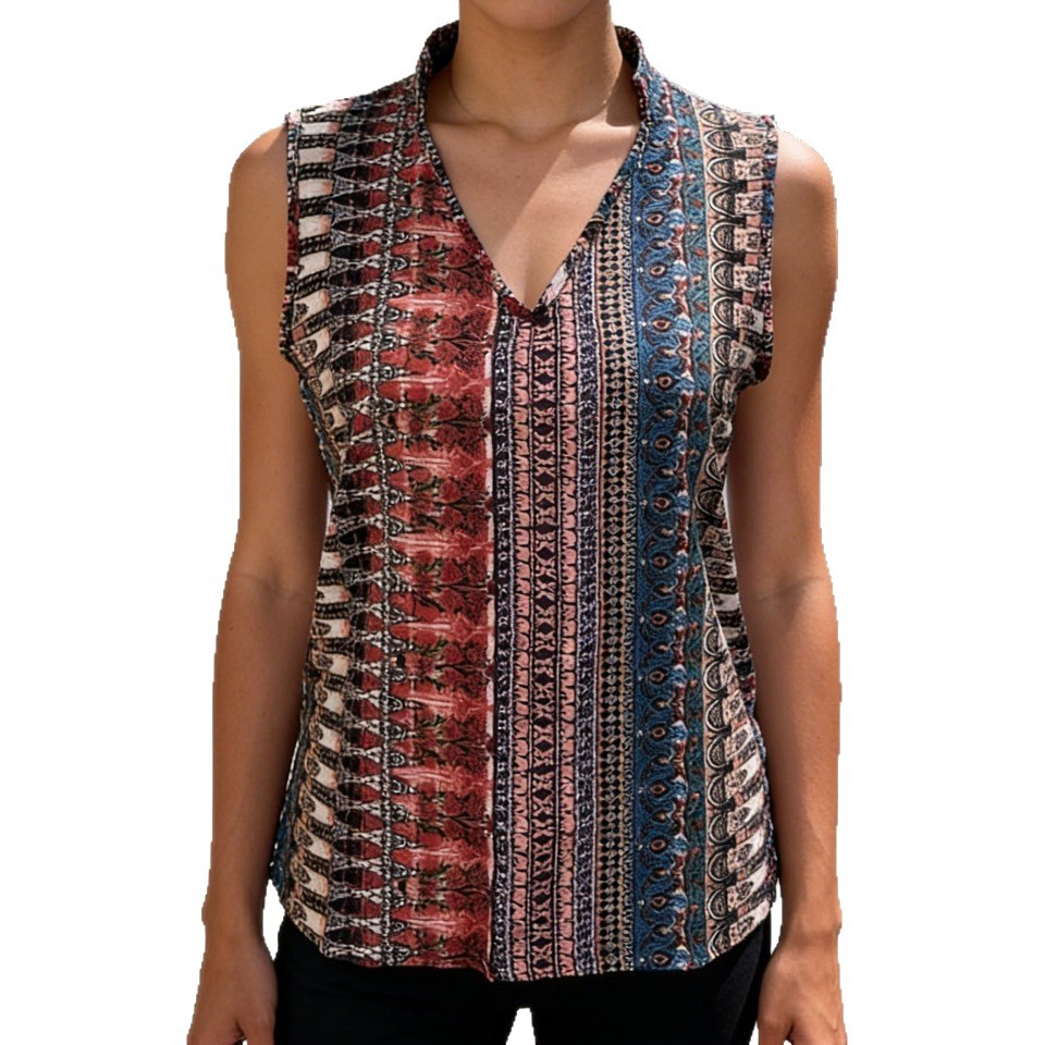 Women’s Printed Tank Top – Sleeveless Retro Style Top
