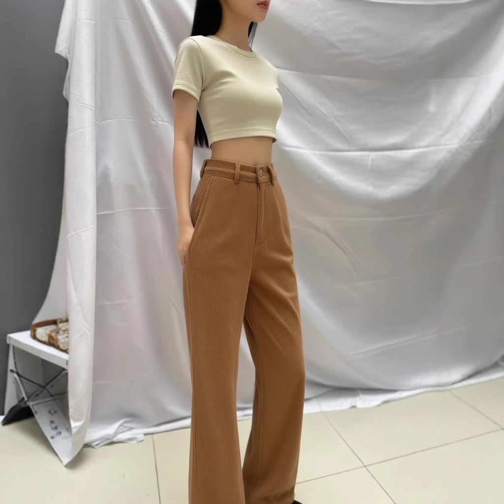 Women’s High-Waist Flare Casual Trousers