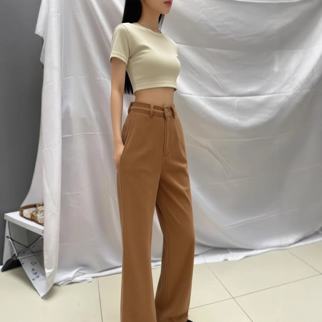 Women’s High-Waist Flare Casual Trousers