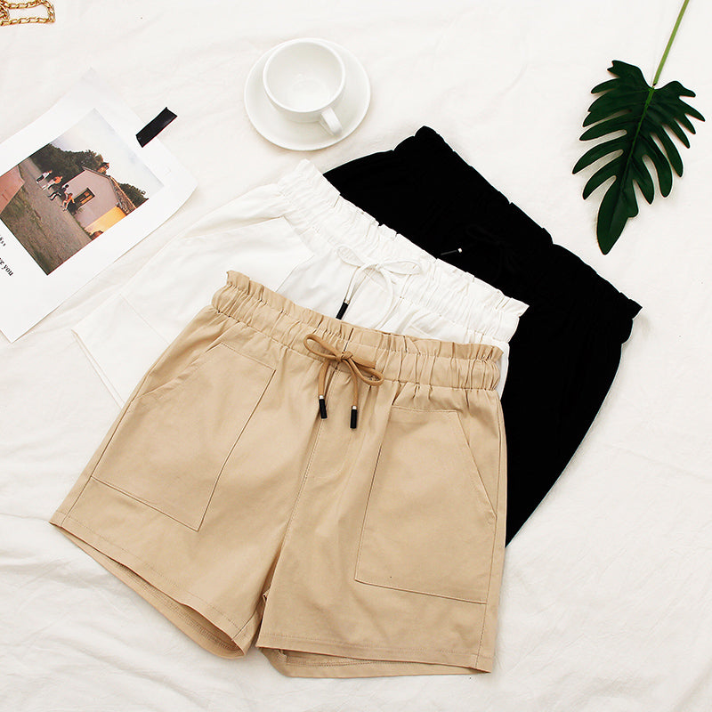 Women’s High-Waist Loose Cotton Shorts