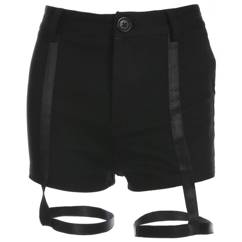 Women’s Ribbon Detail Shorts – Slim Fit Bamboo Fabric Casual Summer Shorts