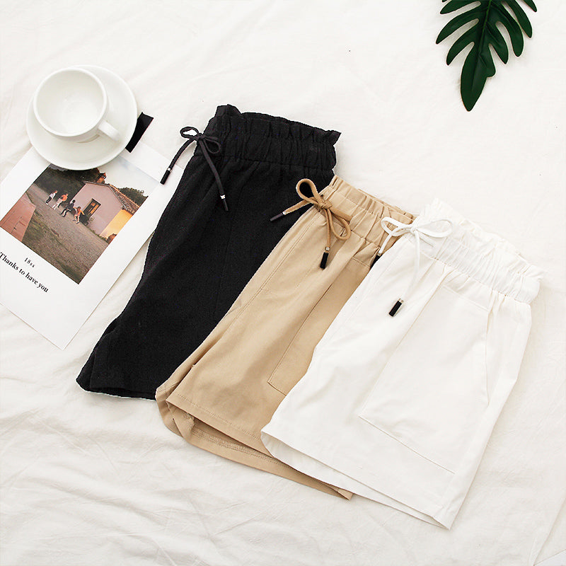 Women’s High-Waist Loose Cotton Shorts