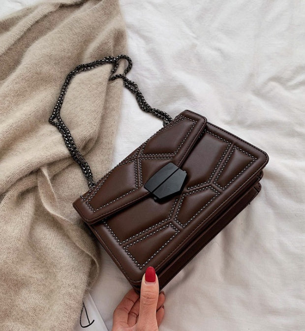 Women’s Rivet Chain Crossbody Bag | Small Shoulder Bag