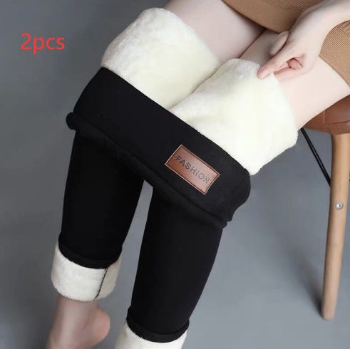 Women’s Lamb Wool Leggings – Warm Fleece Lined Stretch Winter Pants
