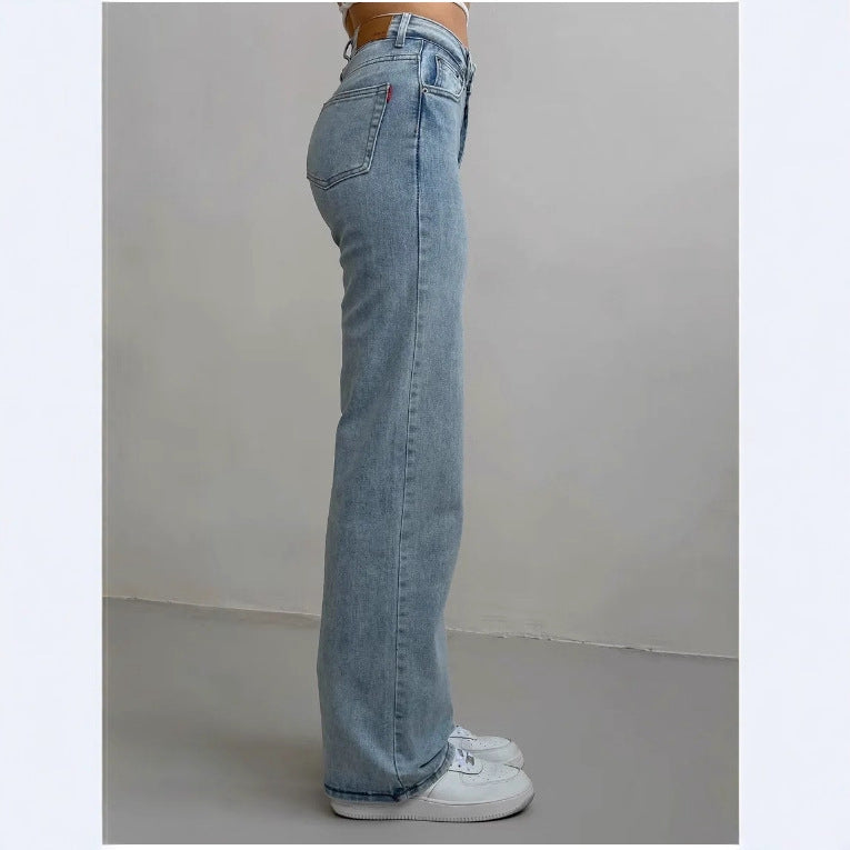 Women’s Blue Flared Jeans – Mid Rise Bootcut Denim Pants for Casual & Office Style