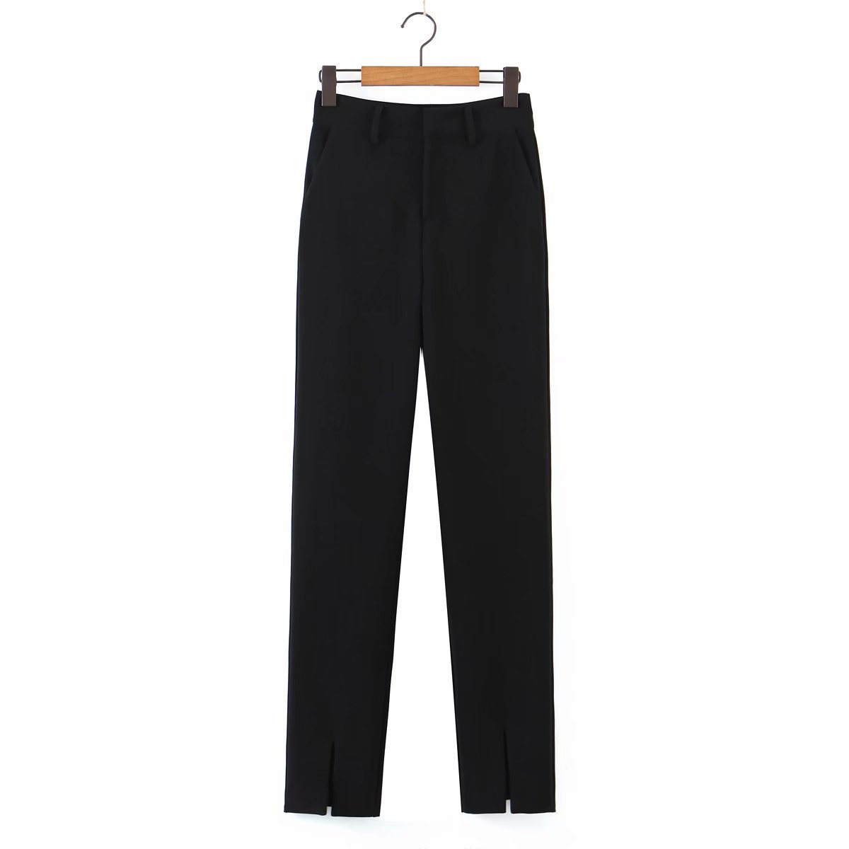 Women’s Wide-Leg Pants with Front Slit – Modern High-Waist Trousers for Casual Chic Style