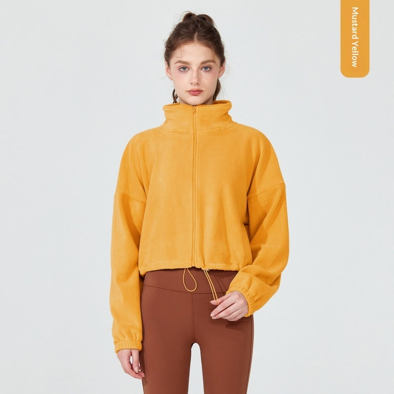 Women’s Fleece-Lined Sport Jacket – Warm Zip Cardigan for Fall & Winter