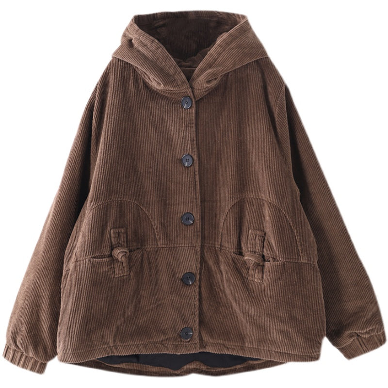 Women’s Corduroy Short Jacket – Casual Straight Fit Harajuku Style