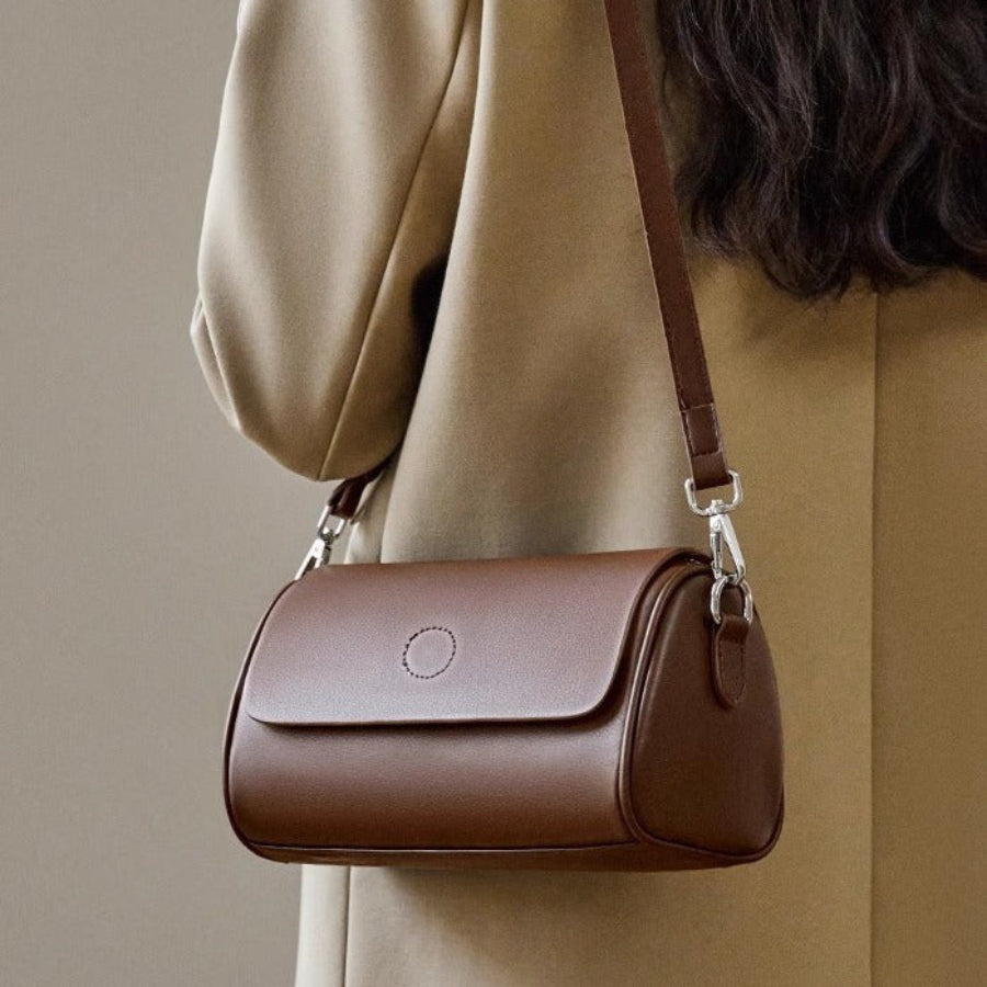 Mini Round Women’s Handbag – Casual PU Shoulder Tote Bag