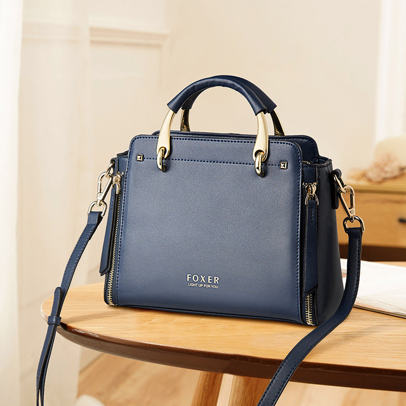 FOXER Women’s Designer Shoulder Bag – Retro Trapezoid Handbag