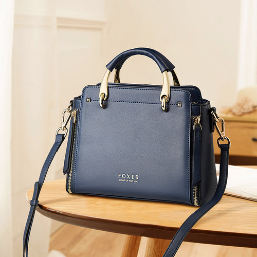 FOXER Women’s Designer Shoulder Bag – Retro Trapezoid Handbag