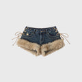 Women’s Patchwork Micro Shorts – Punk Low-Rise Style