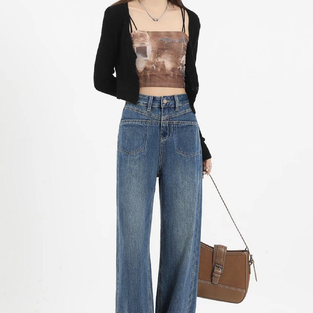 Women’s High-Waist Loose Jeans – Relaxed Fit Denim