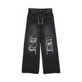 Women’s Wide-Leg Ripped Trousers – Casual Loose Fit