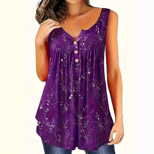 Elegant Floral Strapless Top – Women’s A-Line Sleeveless Summer Blouse