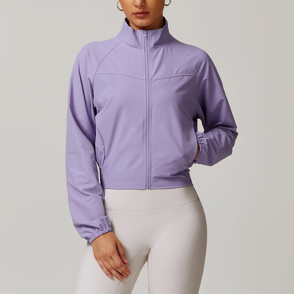 Women’s Quick-Dry Sports Jacket – Lightweight Stand Collar Activewear (Long Sleeve)