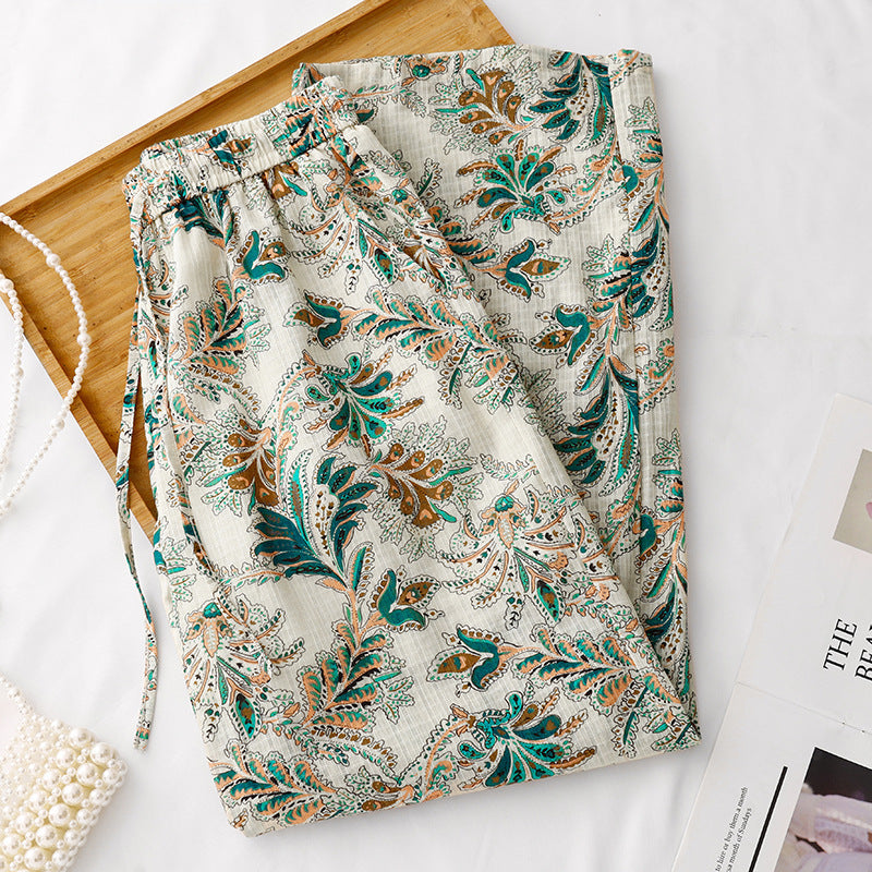 Women’s Cotton Linen Wide-Leg Pants – Elastic Waist Breathable Trousers for Relaxed Summer Style