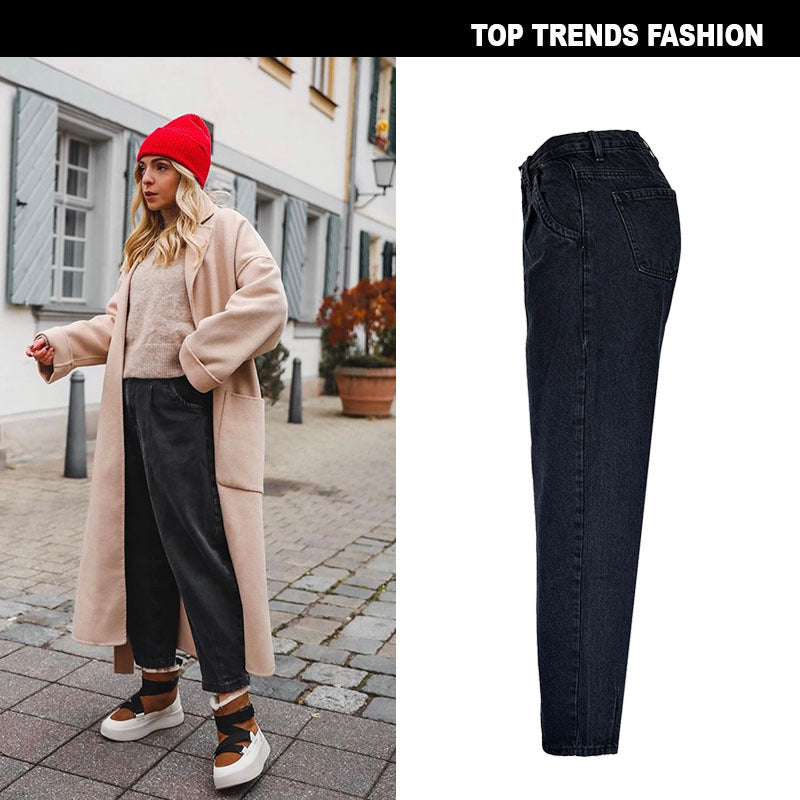 Women’s High-Waist Baggy Denim Trousers
