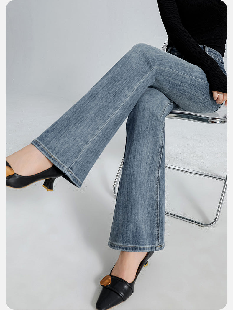 Women’s American Style Skinny Jeans – Distressed Retro Blue