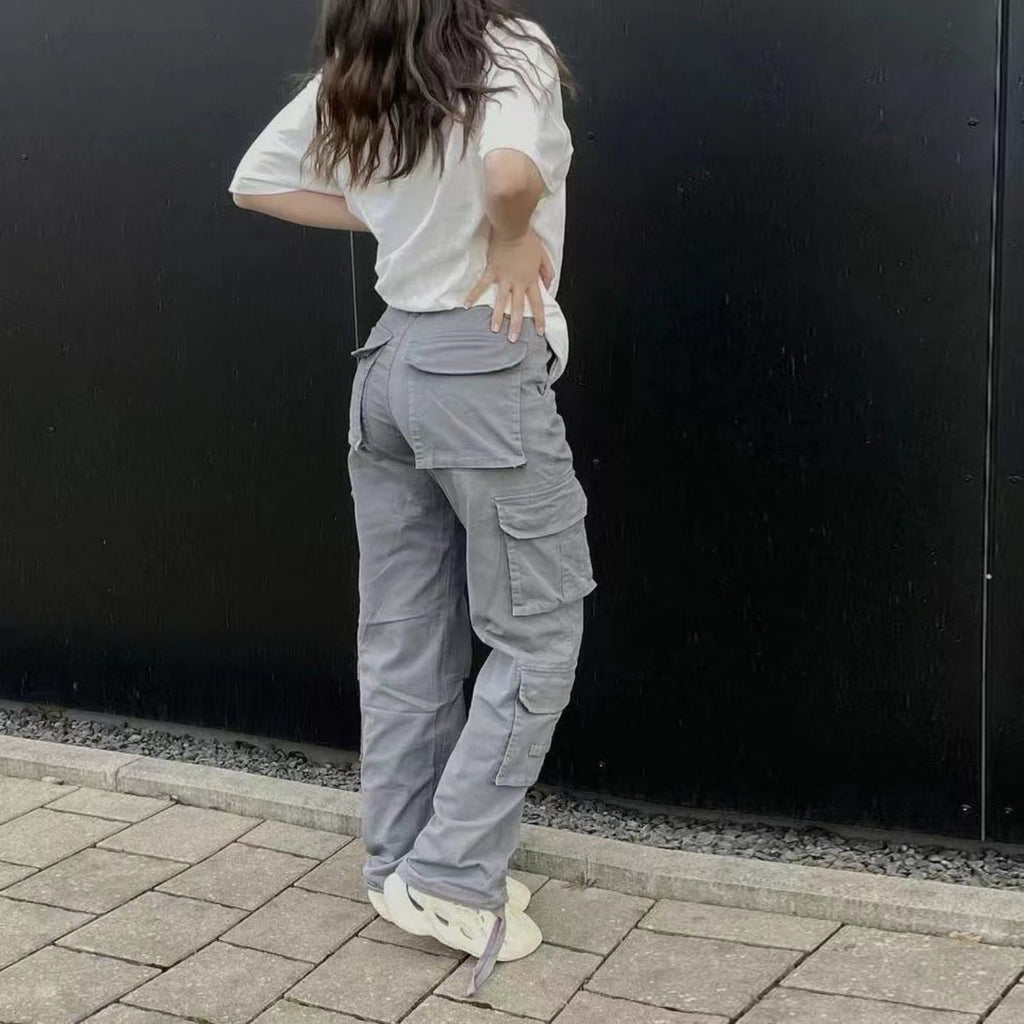 Women’s Workwear Denim Pants – Casual Low Waist Trendy Trousers