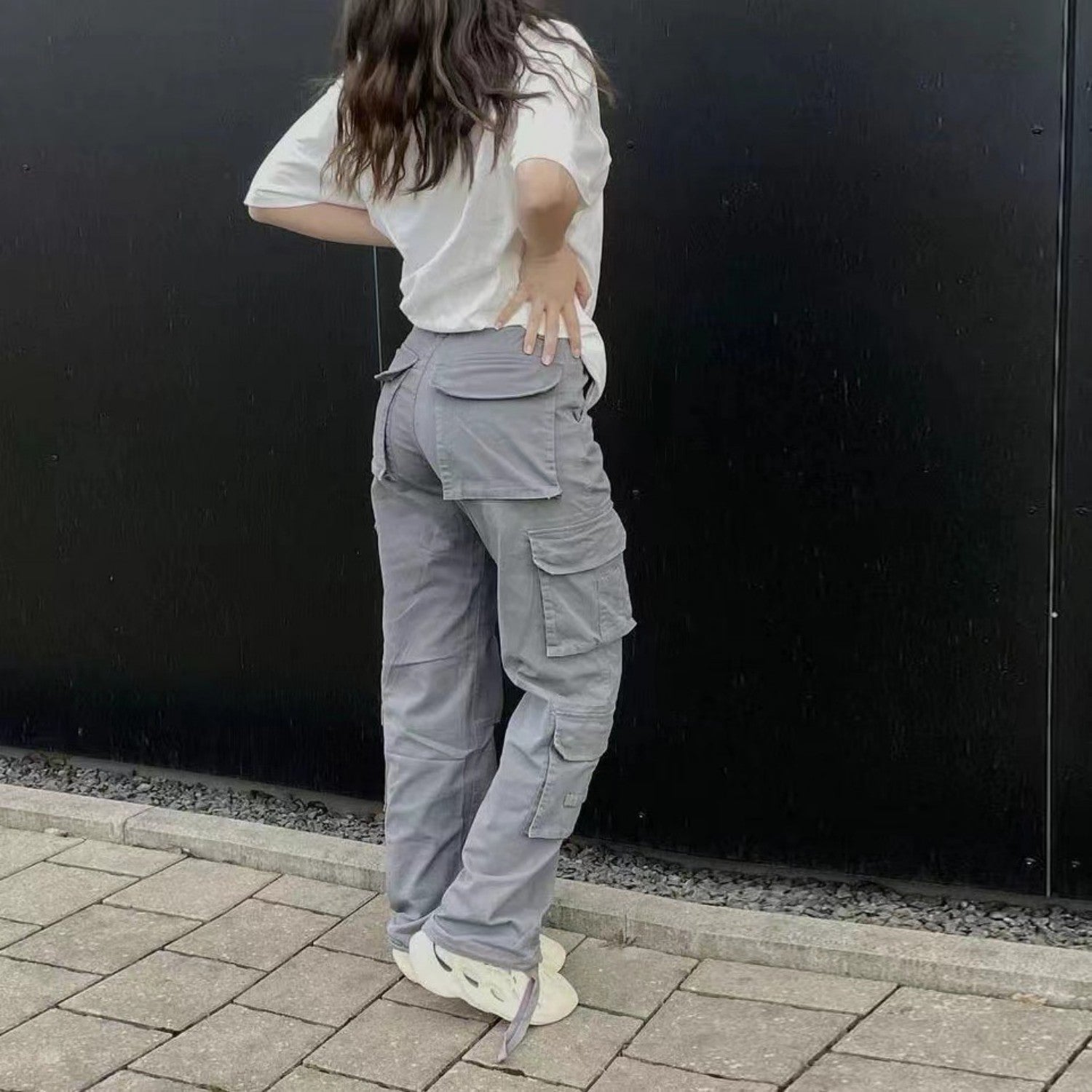 Women’s Workwear Denim Pants – Casual Low Waist Trendy Trousers