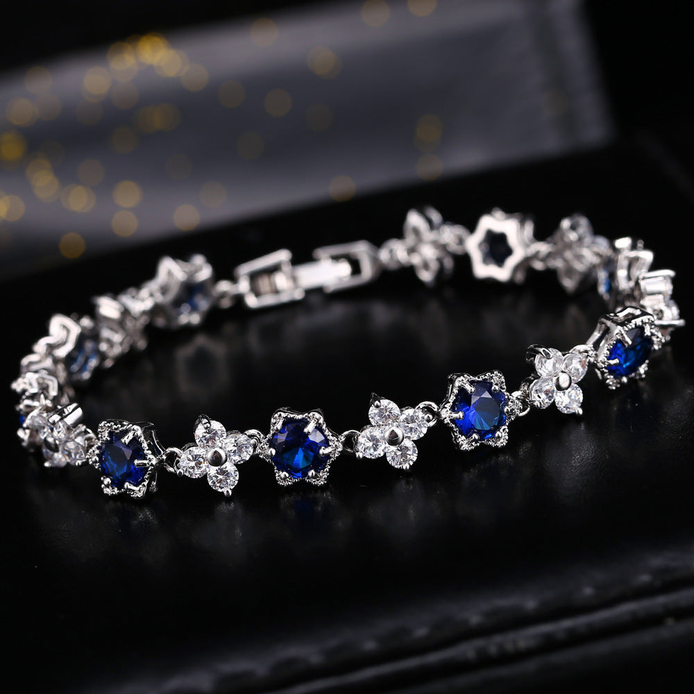 Women’s Crown Zircon Bracelet – Elegant Gold Plated Jewelry