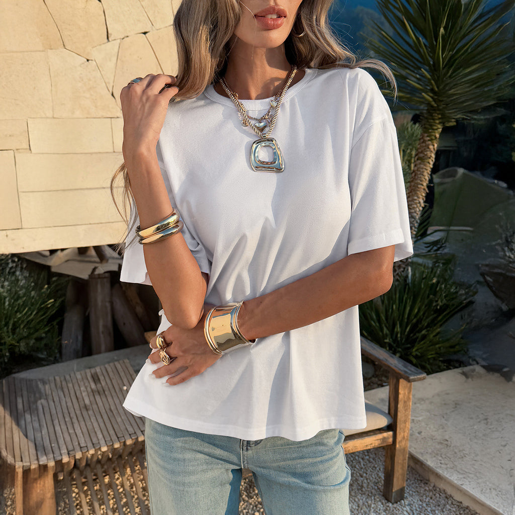 Women’s Casual Japandi Loose Fit Crew-Neck T-Shirt