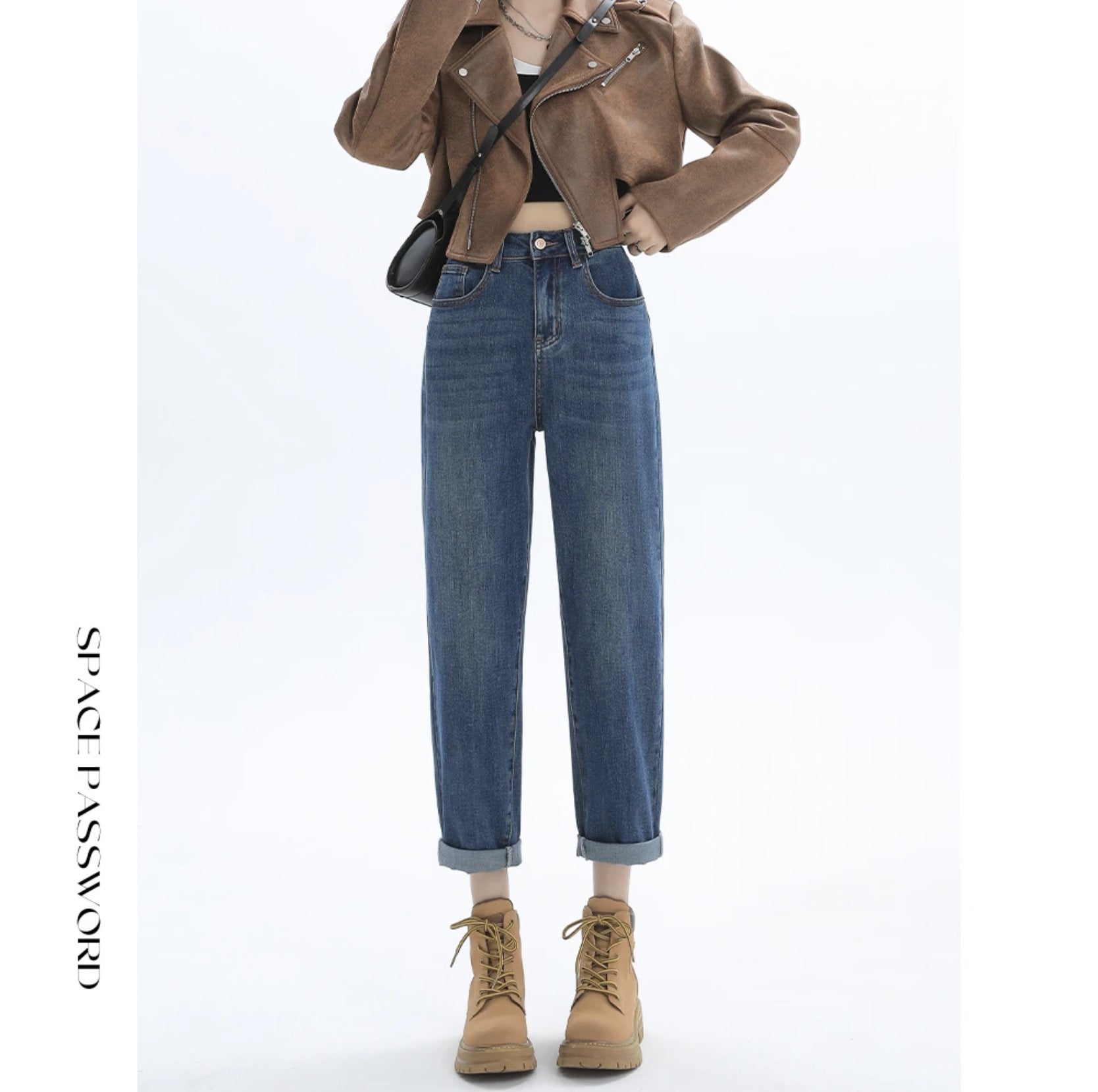 Women’s Casual Denim Jeans – All-Match Cotton Pants in Prussian & Textured Blue