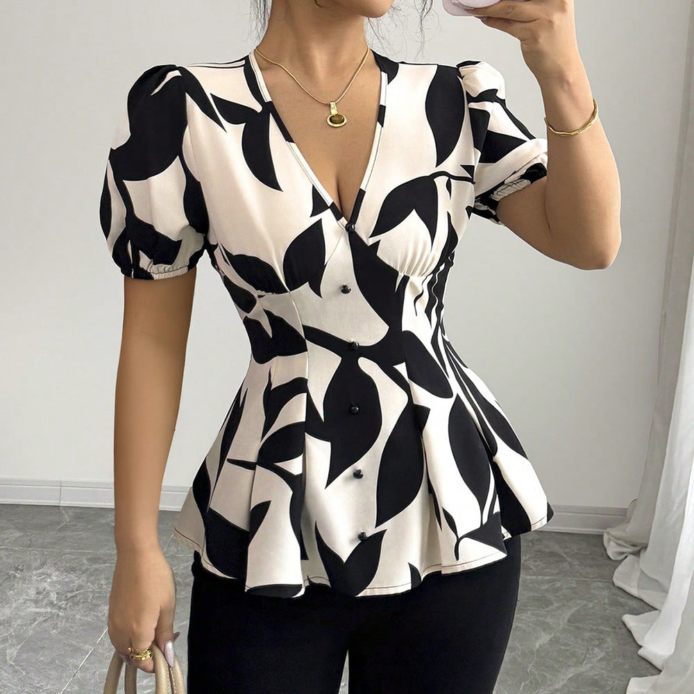 Women’s Summer Printed Shirt | Short Sleeve Floral Top