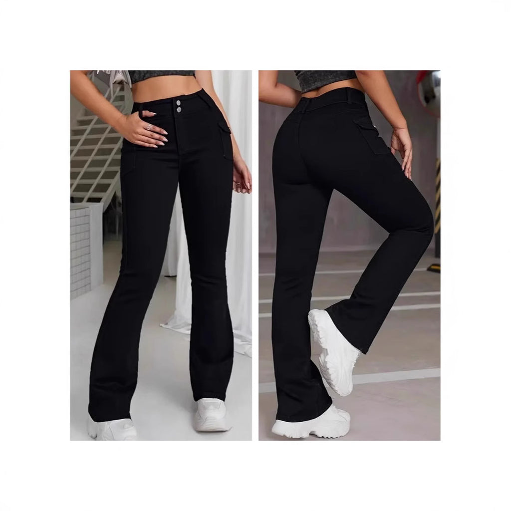 Women’s Low-Rise Flared Jeans – Slim Fit Stretch Denim Pants for Modern Casual Style