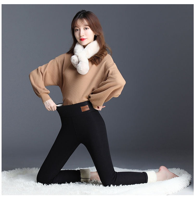 Women’s Lamb Wool Leggings – Warm Fleece Lined Stretch Winter Pants