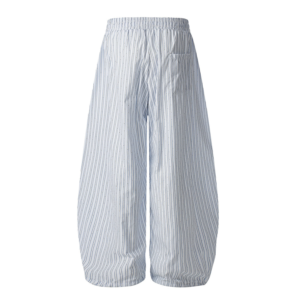 Women’s Cropped Bootcut Pants – Casual Striped Style