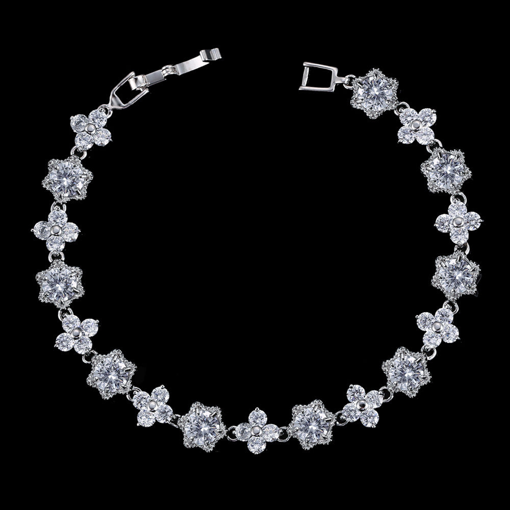 Women’s Crown Zircon Bracelet – Elegant Gold Plated Jewelry