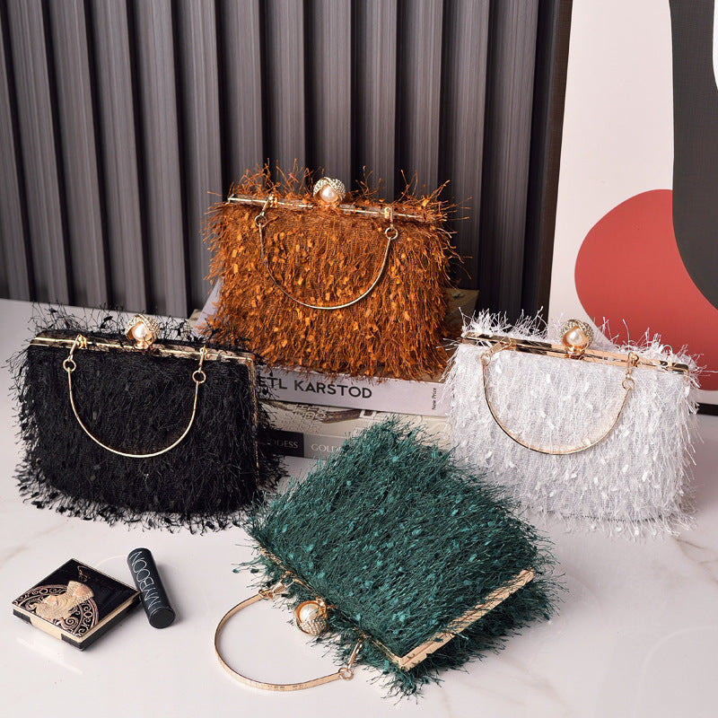 Women’s Tassel Evening Bag | Cylinder Party Handbag