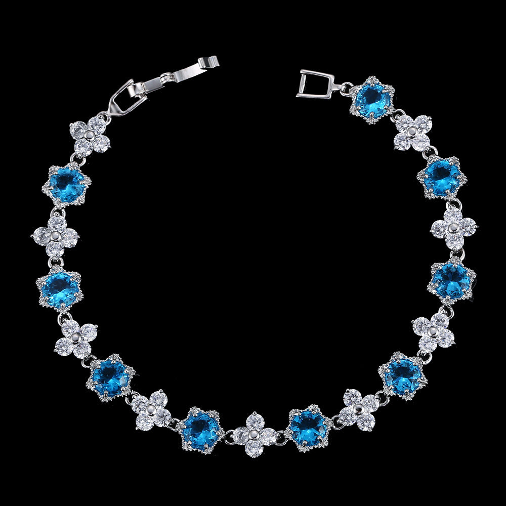 Women’s Crown Zircon Bracelet – Elegant Gold Plated Jewelry