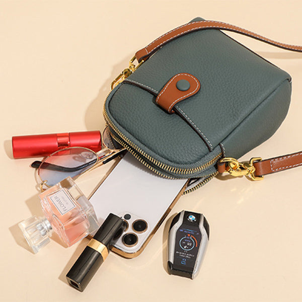 Women’s Leather Phone Crossbody Bag | Mini Square Wallet