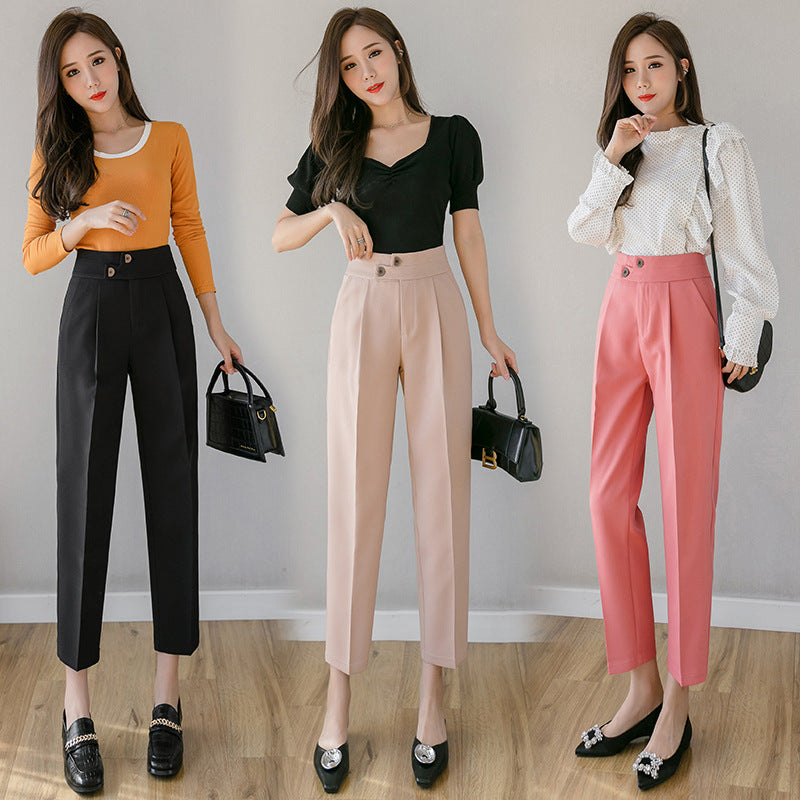 Women’s High-Waist Harem Trousers – Slim Tapered Fit