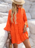 Women’s Hollow-Out Mini Dress – Asymmetrical Loose Casual Elegant Dress