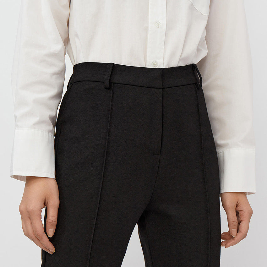Women’s Slim Fit Suit Pants – Black Casual Street Style Trousers