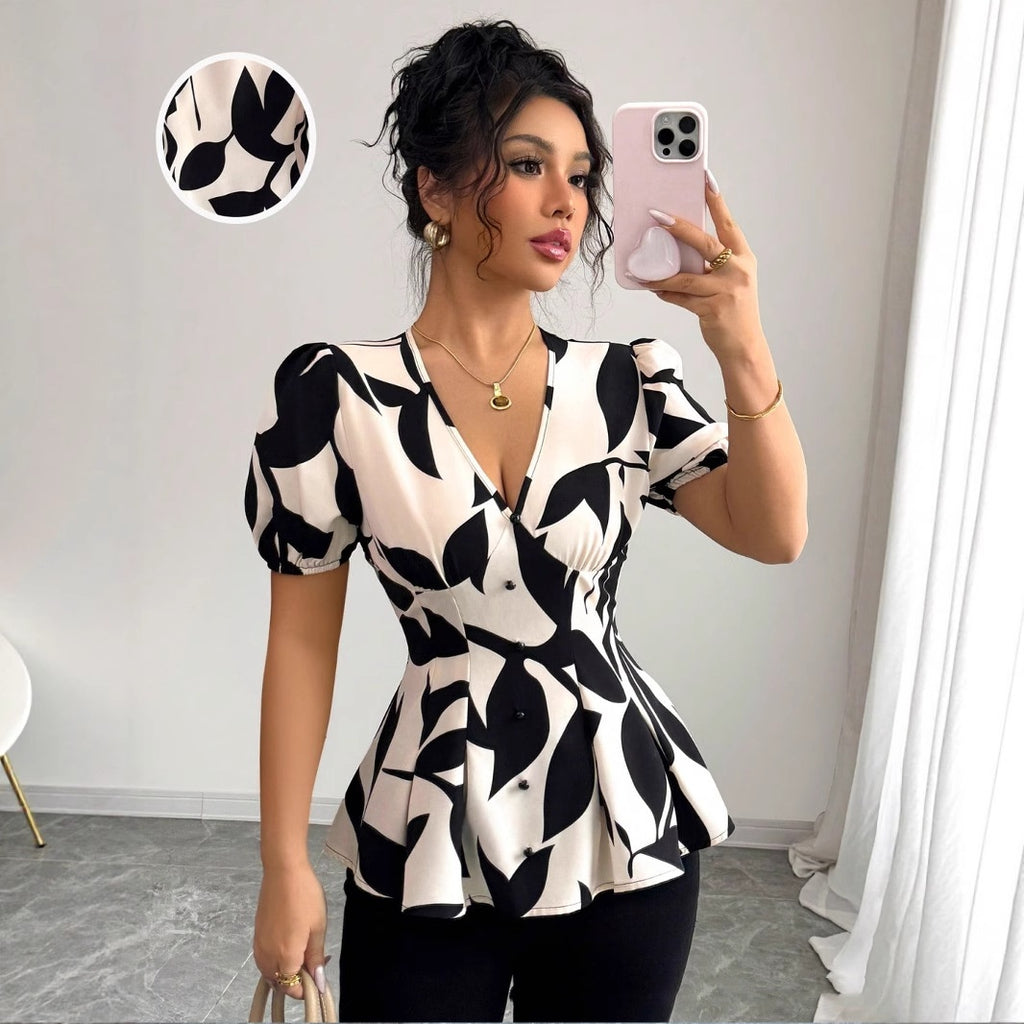Women’s Summer Printed Shirt | Short Sleeve Floral Top