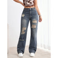 Women’s High-Waist Ripped Straight-Leg Jeans – Distressed Denim Pants for Street Style Looks