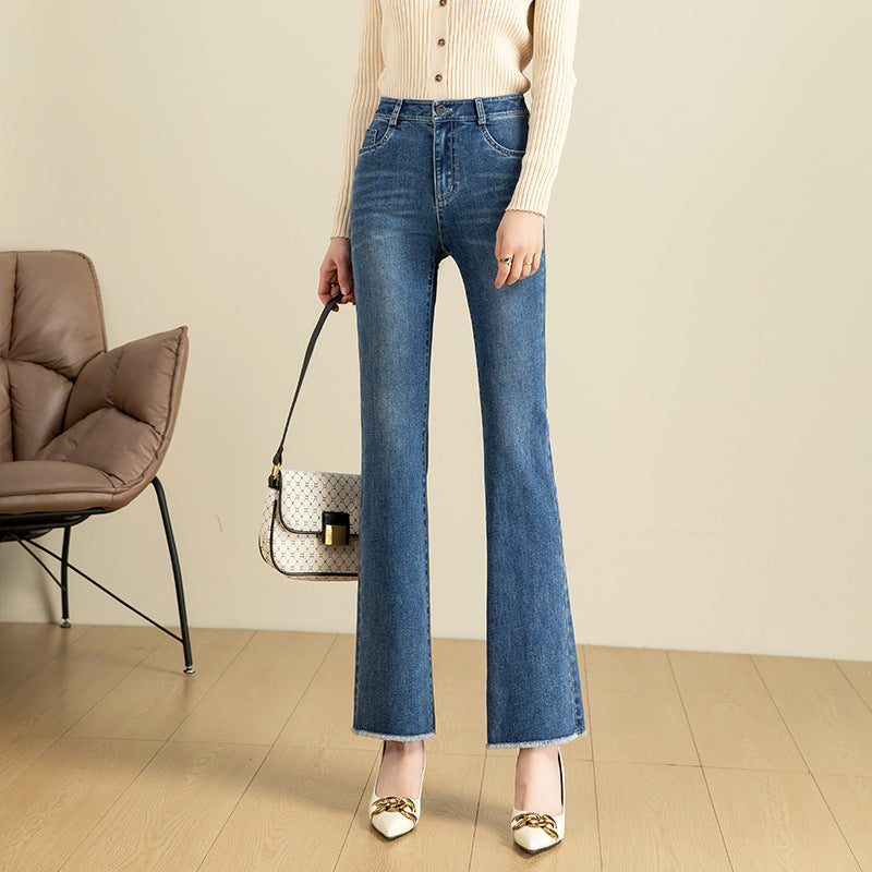Women’s High-Waist Micro Flared Jeans – Stretch Denim